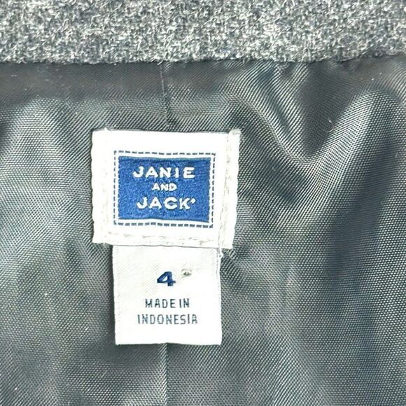 Janie and Jack Wool Blend Blazer Suit Jacket Gray with Elbow Patches sz 4 - Picture 10 of 13